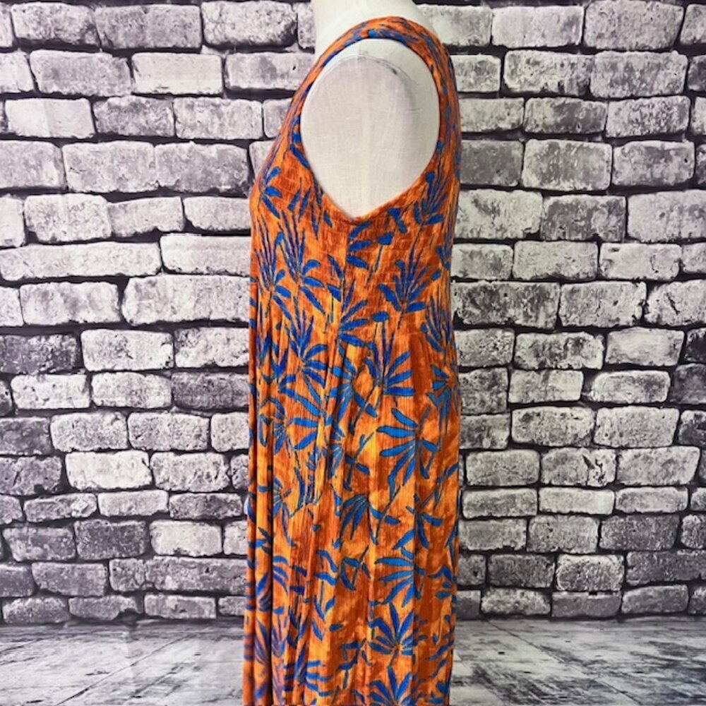 Mirror Image Orange & Blue Scoop Neck Dress/Cover Up Size L - Picture 4 of 10